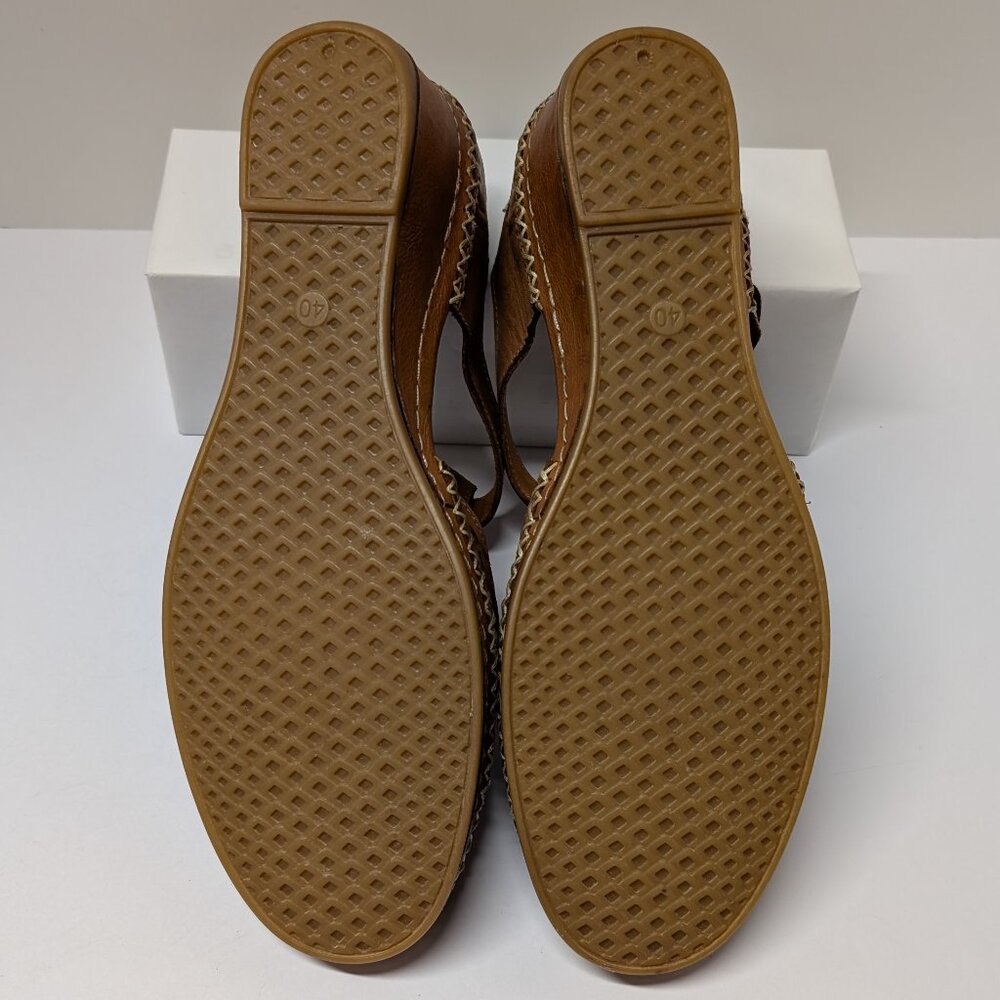 Spring Step Irin T-Strap Leather Wedge Sandals in Brown - Picture 11 of 15